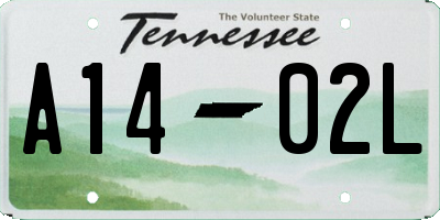 TN license plate A1402L