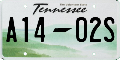 TN license plate A1402S
