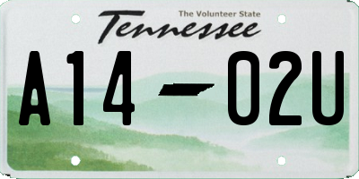 TN license plate A1402U