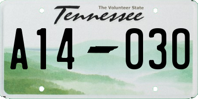 TN license plate A1403O