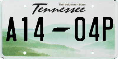 TN license plate A1404P