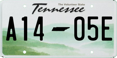 TN license plate A1405E