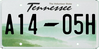 TN license plate A1405H