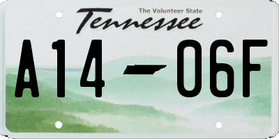 TN license plate A1406F