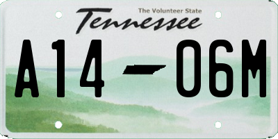 TN license plate A1406M