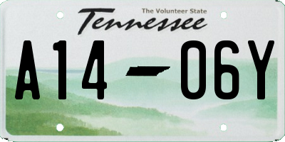 TN license plate A1406Y