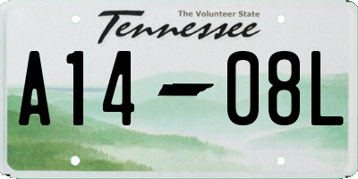 TN license plate A1408L