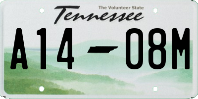 TN license plate A1408M