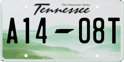 TN license plate A1408T