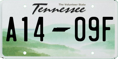 TN license plate A1409F