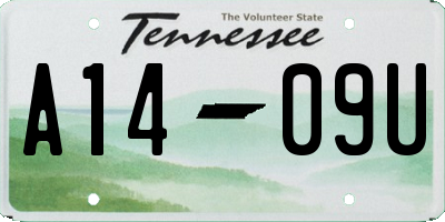 TN license plate A1409U