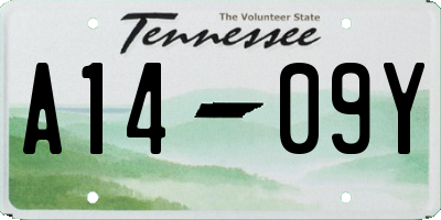 TN license plate A1409Y