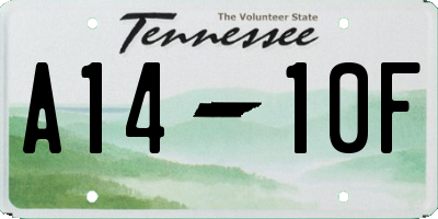 TN license plate A1410F