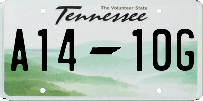 TN license plate A1410G
