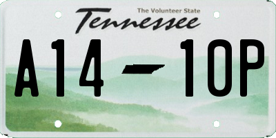 TN license plate A1410P