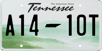 TN license plate A1410T