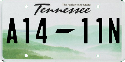 TN license plate A1411N