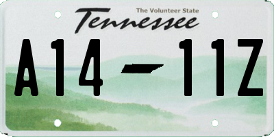 TN license plate A1411Z