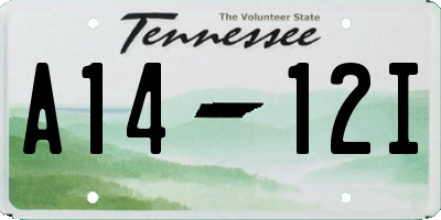 TN license plate A1412I