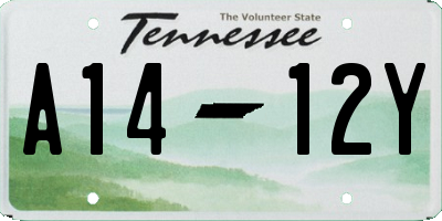 TN license plate A1412Y