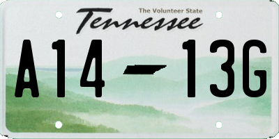 TN license plate A1413G