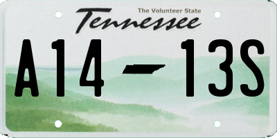 TN license plate A1413S