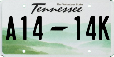 TN license plate A1414K
