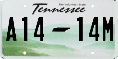 TN license plate A1414M