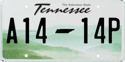 TN license plate A1414P