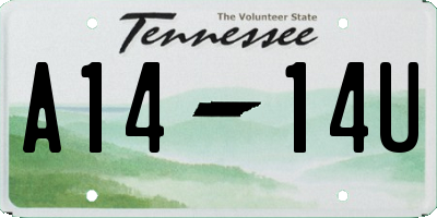 TN license plate A1414U