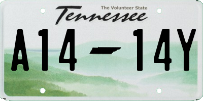 TN license plate A1414Y