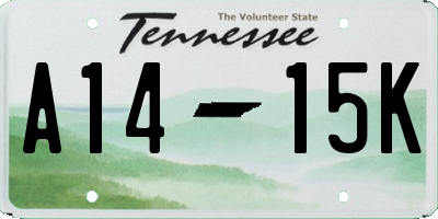 TN license plate A1415K