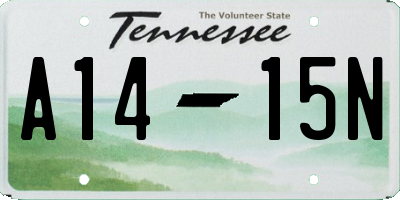 TN license plate A1415N