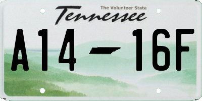 TN license plate A1416F