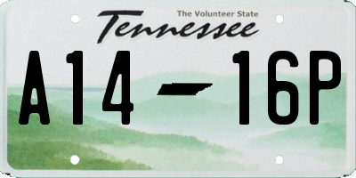 TN license plate A1416P