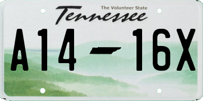 TN license plate A1416X