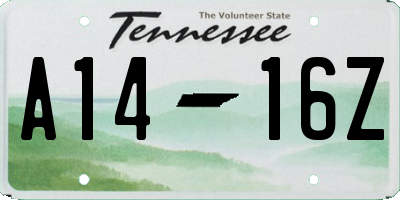 TN license plate A1416Z
