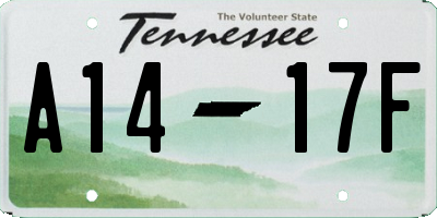 TN license plate A1417F