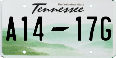 TN license plate A1417G
