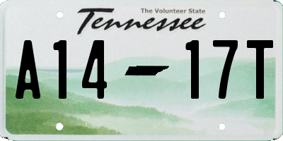 TN license plate A1417T