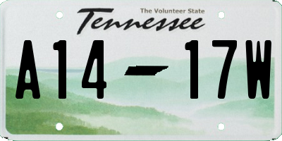 TN license plate A1417W