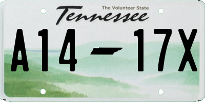 TN license plate A1417X