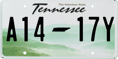 TN license plate A1417Y