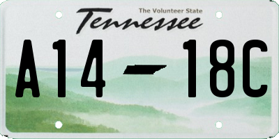 TN license plate A1418C