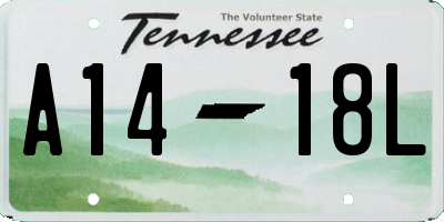 TN license plate A1418L