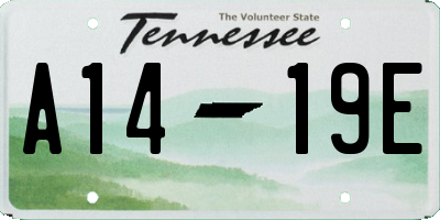 TN license plate A1419E
