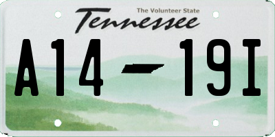 TN license plate A1419I