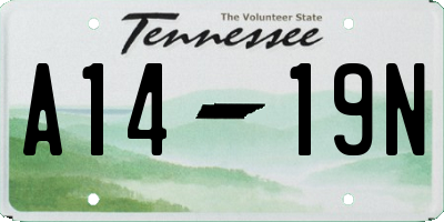 TN license plate A1419N