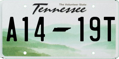 TN license plate A1419T