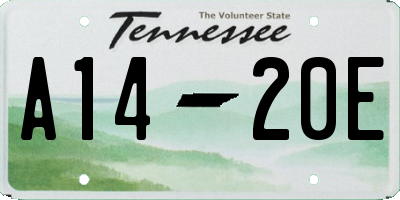TN license plate A1420E